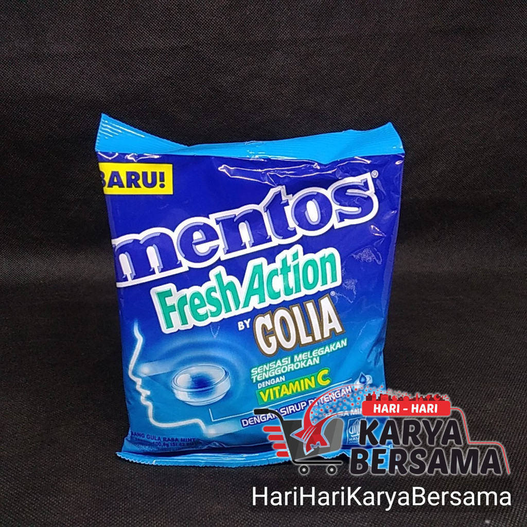 

PERMEN MENTOS FRESH ACTION GOLIA RASA MINT 100.8GR