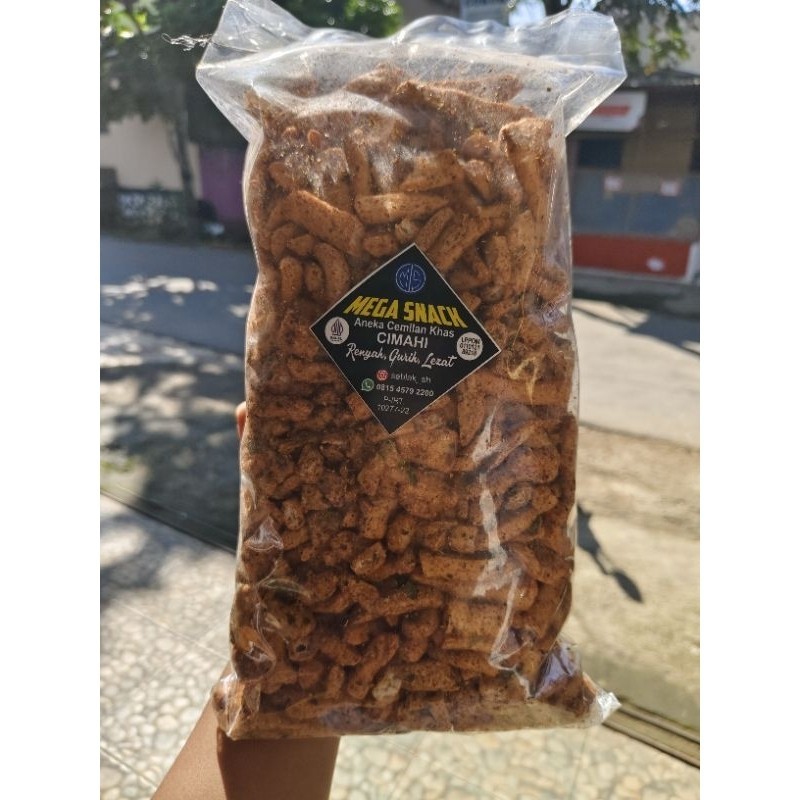 

CEMILAN PEDAS 1 KG Basreng Stik Pedes daun jeruk, Ori MEGA SNACK COD