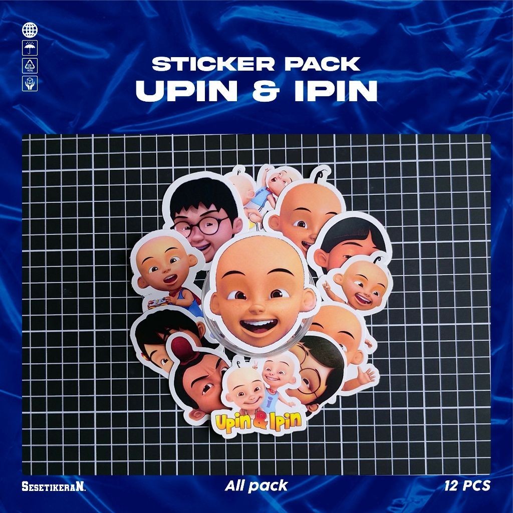 

COD✨ Sesetikeran Pack Stiker Kartun Lucu Upin & Ipin Colorfull Cute Keren Untuk Koper Laptop Skateboard