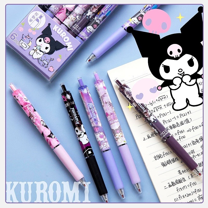 

Ballpoint Gel Mekanik 0.5 MM pen gel 0.5 Hitam/pena kartun lucu Sanrio acak 1pcs