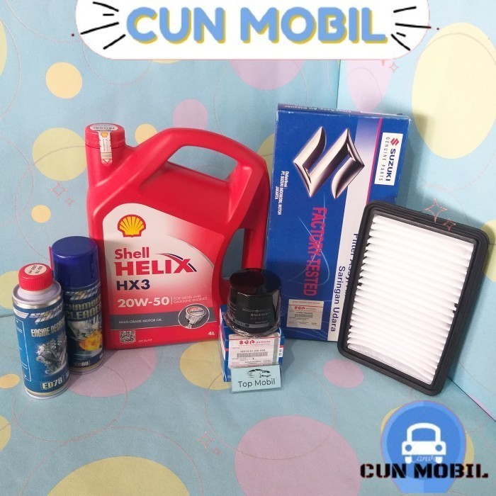 Paket service Oli Shell Helix HX3 20W-50 Ertiga Lama (5) CUN MOBIL