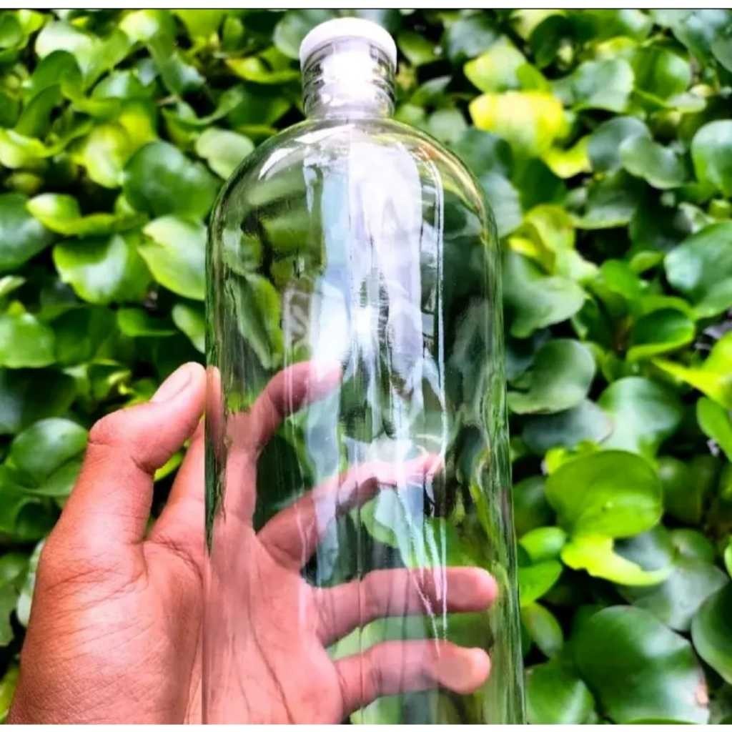 [Paket isi 6] Botol Bensin 1 Liter kaca Botol Kaca 1000 ml BOTOL KACA 1 liter BOLLES BOTOL JAMU BELI
