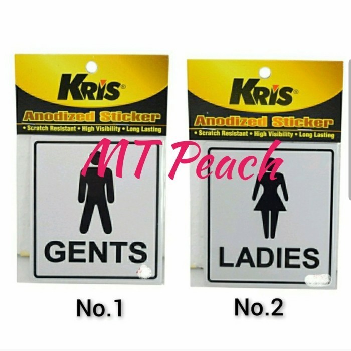 

KRIS STIKER LADIES / GENTS SIGN LABEL ANODIZED STICKER - Gents - Gents
