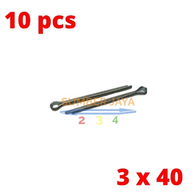 

split pen 3 x 40 mm isi 10 / spi pen / cotter pin / split pin TERMUARAH