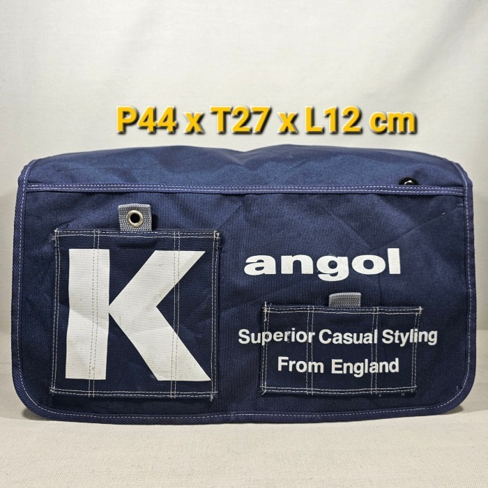 Kangol England original large shoulder messenger bag for travel gym sport tas selempang bahu Navy Bl