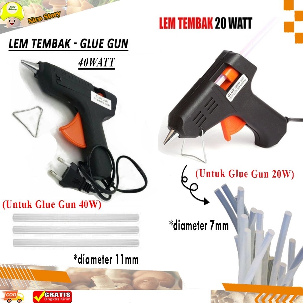 

(NCS) [95 gr] Glue Gun 20 Watt - Lem Tembak Cepat Panas Gluegun 20W