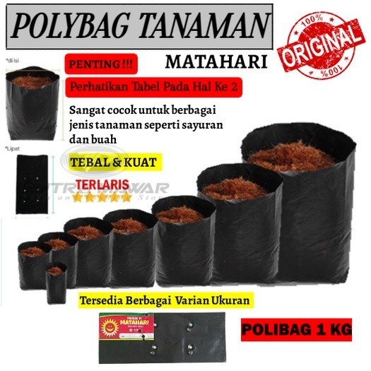 Plastik Polybag Polibag Tanaman 1kg Semua Ukuran Polibeg Polibek Hitam Kecil Besar Sangat Tebal Kuat