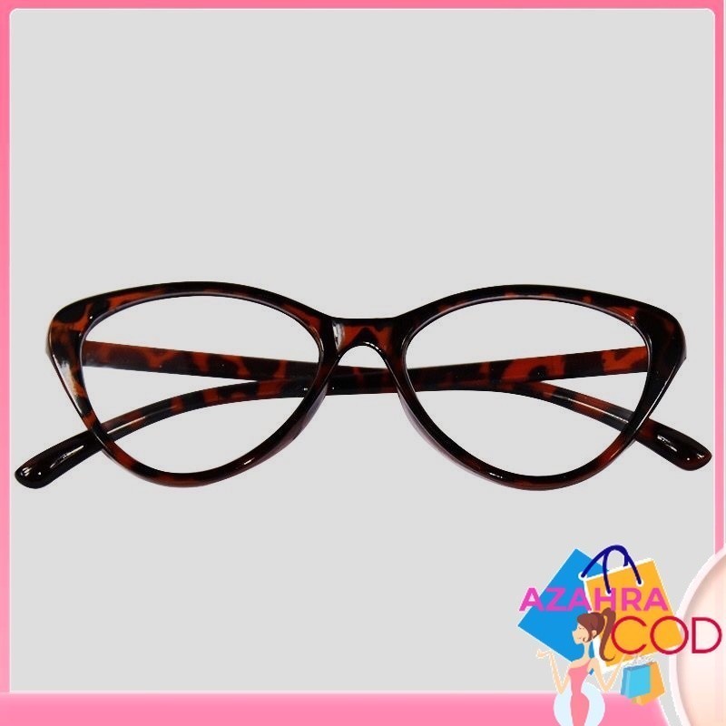 AZAHRA Kacamata Korea Wanita Kacamata Anti Radiasi Wanita Fashion Cat Eye retro flat Eyeglasses