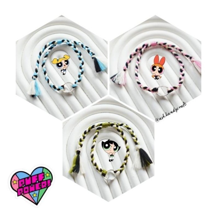 6,6 Asb - 3PcsGelang Couple The Powerpuff Girl Dapat 3 Gelang