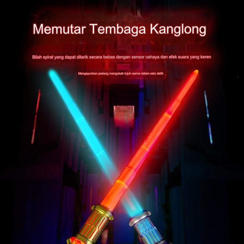 Mainan bercahaya/mainan pedang baru/pedang yang dapat ditarik/mainan anak-anak/pedang efek suara war