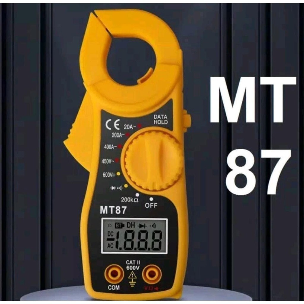 MT87 Digital Clamp Meter Tang Ampere Multimeter Tang Ampere Digital MT-87 Kabel Tester Ukur Arus Teg