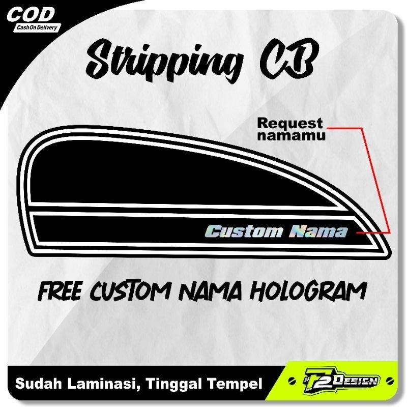 STIKER TANGKI CB POLOS CB BATIK STRIPING CB 125 CB 100