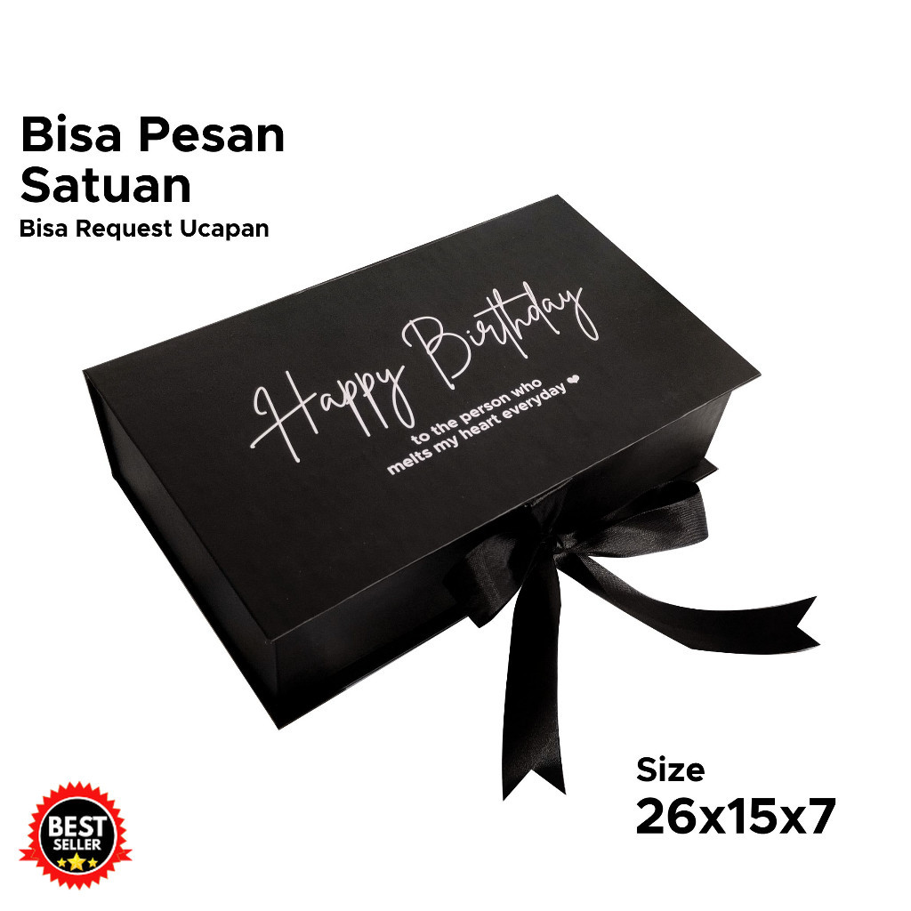 

Hardbox Custom [26x15x7] / Box Hampers / Kotak Kado / Box Buka Pita / Giftbox / Box Kado / Hardbox Satuan / Box Kemasan / Box Hitam / Box Tebal / Box Bridesmaid