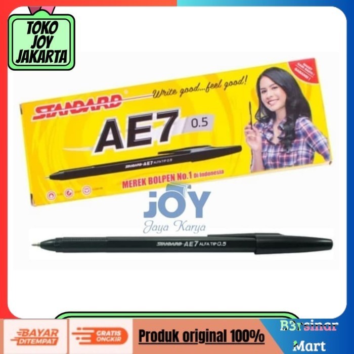 

[[KUALITAS TERBAIK]] Pulpen AE7 Pen Oil Gel STANDARD 0.5 mm (Biru / Hitam / Merah) Hitam COD