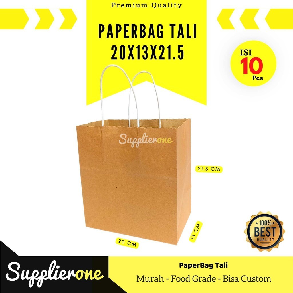 

Paperbag 20x13x21.5 Isi 10 Pcs / Kantong Kertas coklat / Paper Bag / Tas Makanan / Paper Bag Makanan / Paper Bag tas / Tas Kertas / Goodie Bag Tas Kertas
