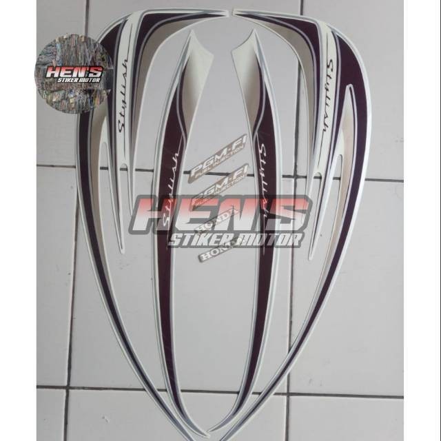 Stiker striping Honda Scoopy stylish 2014 putih cream