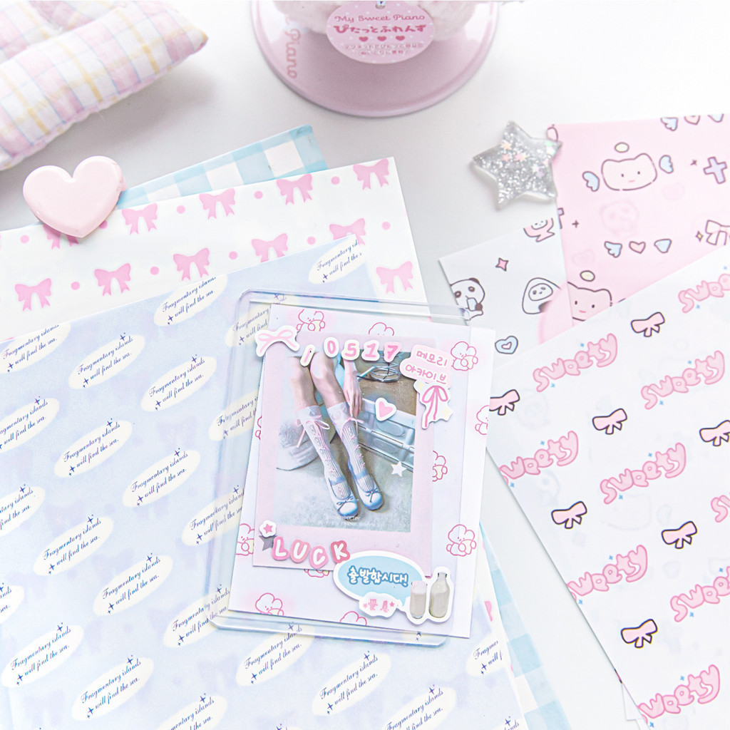 

[HARU] World of Cuteness Series Material Paper Kertas DIY Berbagai Motif Pattern papers Artpaper Packing Material