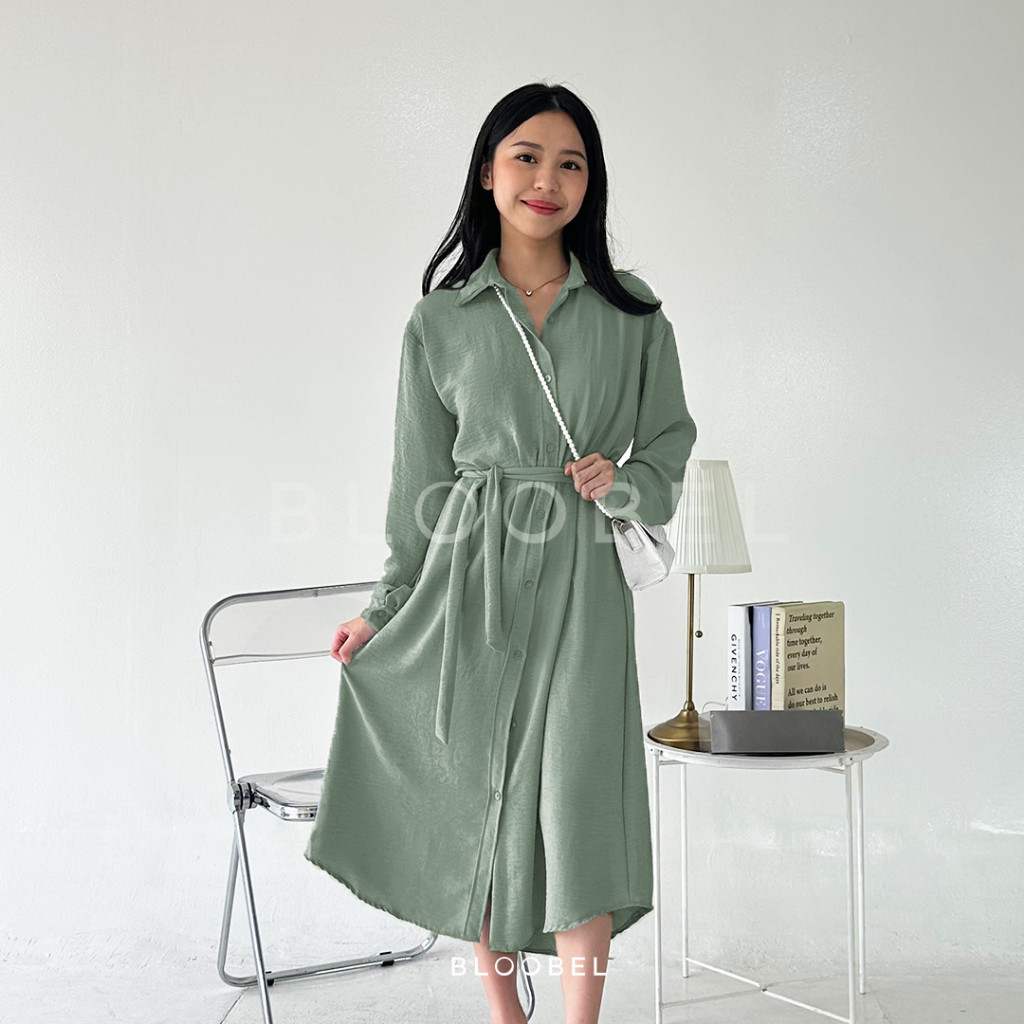 Bloobel - Lula Dress (DRS053) Midi Dress Lengan Panjang  Ramadhan Bukber Iftar Lebaran Ngabuburit Hi