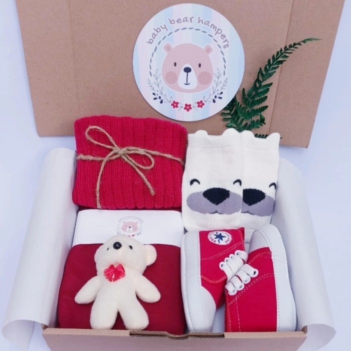 

(NEW) -Cozy Hampers Bayi / Baby Hampers / Newborn Baby Gift Set / Baby Gift - Red