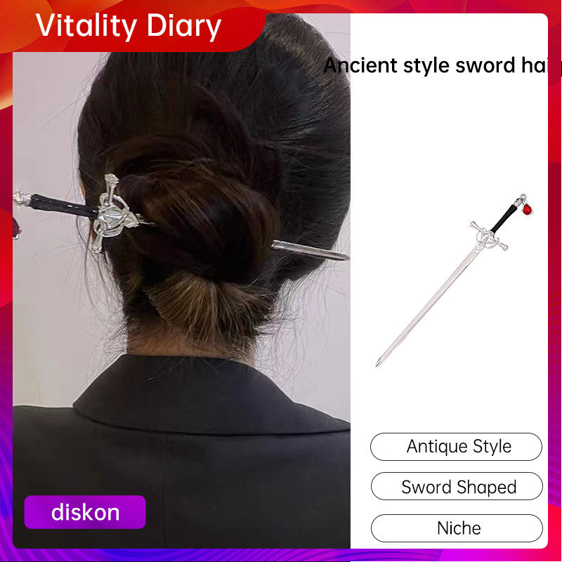 【COD❤️】Jepit Rambut Pedang Gaya Kuno Hiasan Kepala Niche Jepit Rambut Hanfu Gaya Cina Baru VDY