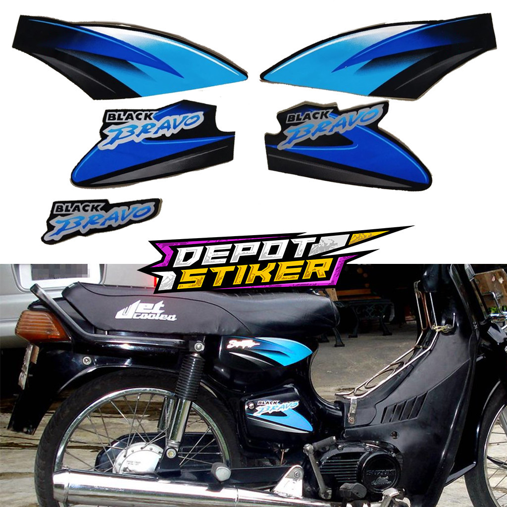 STRIPING BRAVO RC100 | stiker suzuki rc100 black bravo Depot Stiker