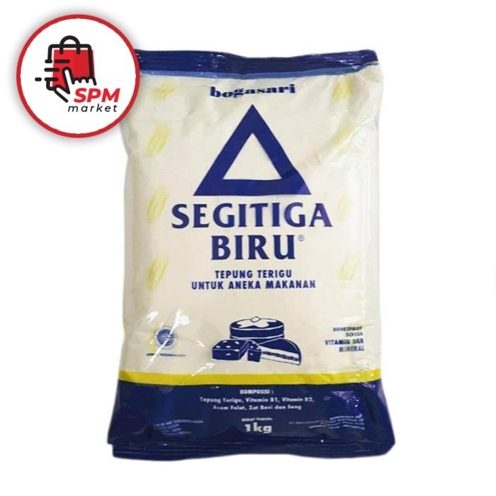 

[Premium] Tepung Terigu Segitiga Biru Kemasan 1 kg (Dus isi 12 pcs) Grosir