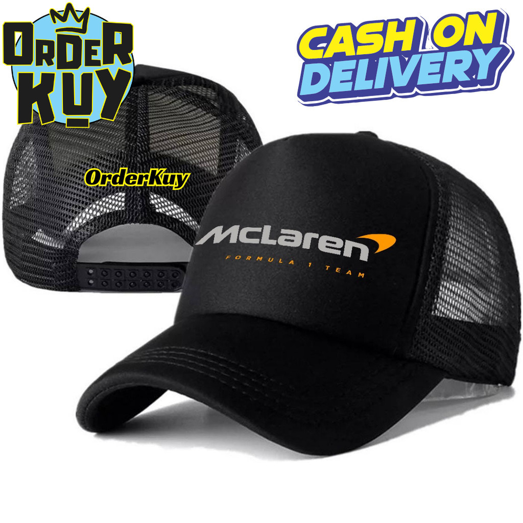 OrderKuy Topi Trucker MCLAREN - Topi Distro MCLAREN Logo - Topi MCLAREN Premium - Topi Pria Dewasa -