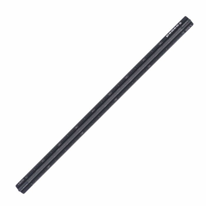 

Thosti HighTide Penco Drafting Scale Ruler Triangular 15cm Penggaris Metal - Black