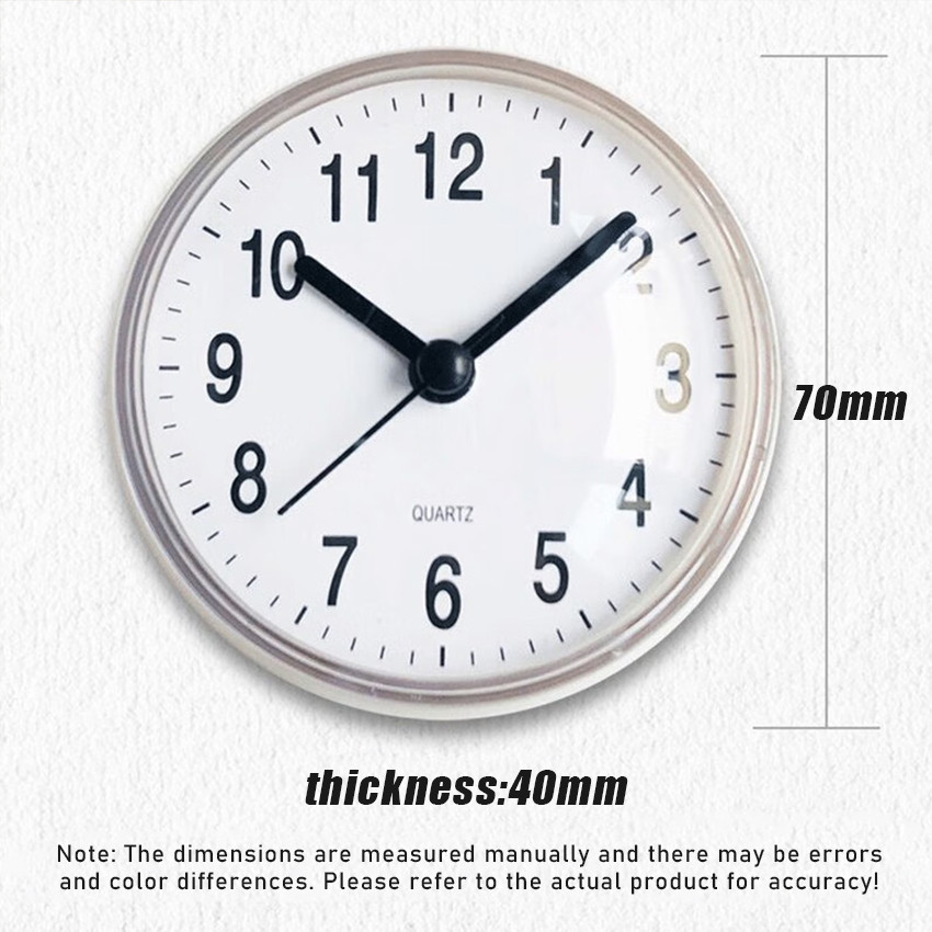 Jam Dinding Tempel Kecil Waterproof Wall Clock With Suction Cup / Jam Dinding Mini Tempel Meja Dapur