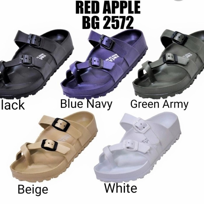 Koleksi Terbaru- Sandal Jepit Silang (Cross strap) Red Apple Ori. - Black, 38