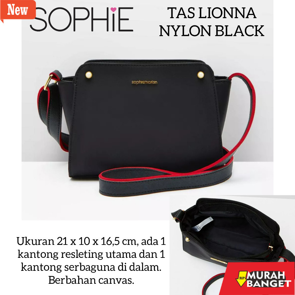 Selempang Wanita Kekinian TAS LIONNA NYLON BLACK SOPHIE MARTIN PARIS PROMO TAS SELEMPANG HITAM WANIT
