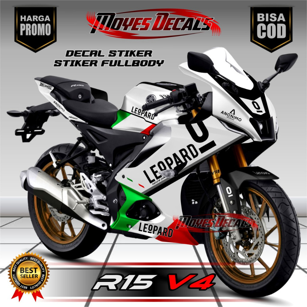 Decal Fullbody Yamaha R15 V4 - Decal Stiker Motor R15 V4 Motif Gp
