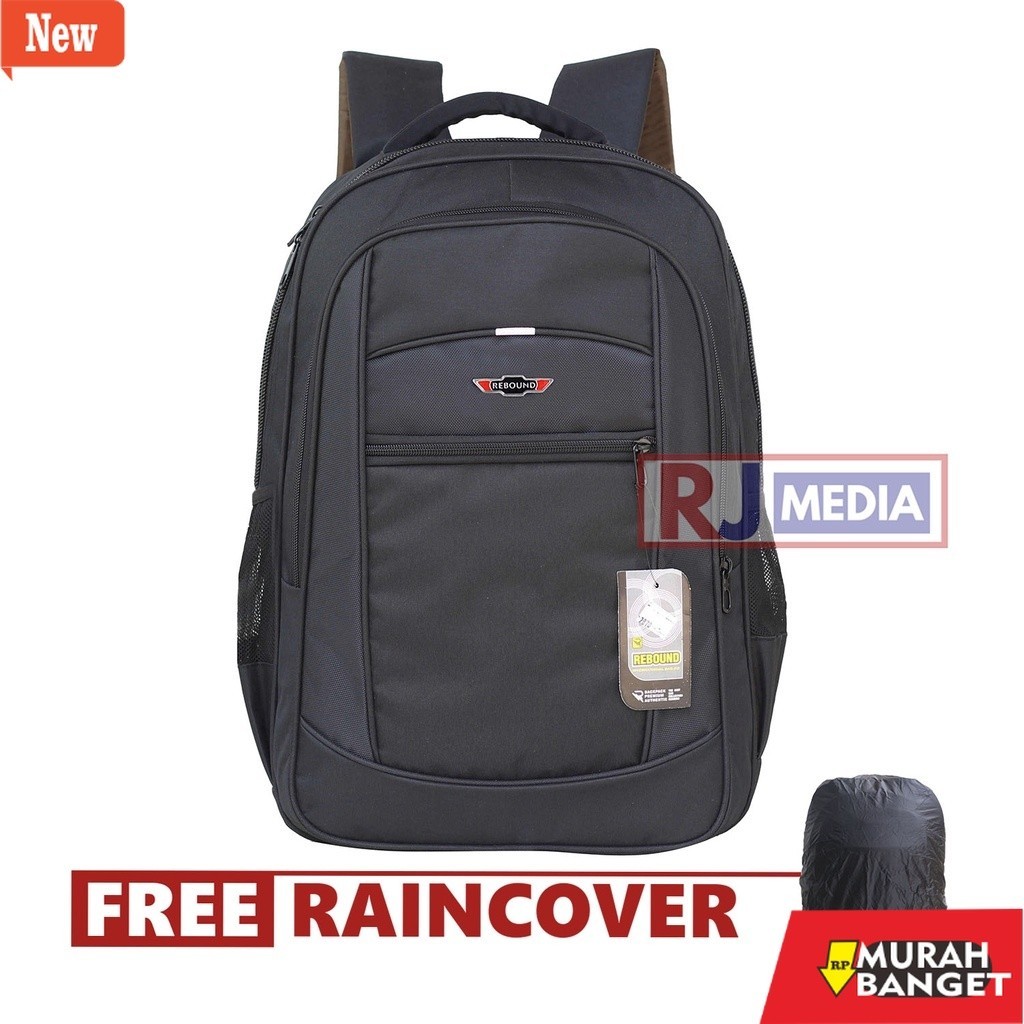 Tas Ransel pria kekinian Tas Ransel Sekolah Rebound Warna Hitam List Silver TERBARU Backpack SMP SMA