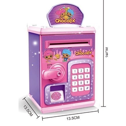 Celengan ATM Sidik Jari /Brankas Mesin ATM Anak Belajar Menabung Uang /Mainan Edukasi Menabung Anak