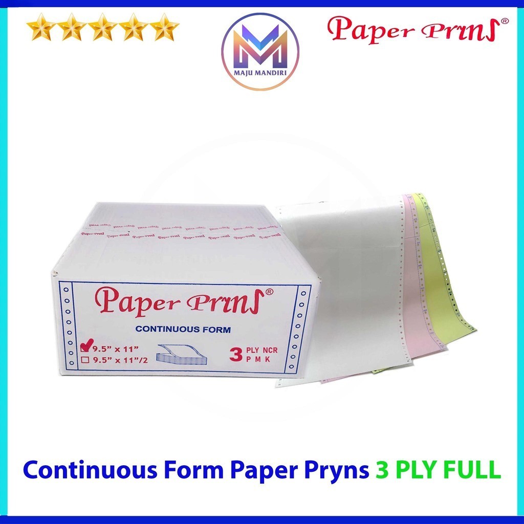 

Kertas Continuous Form 3 Ply Full Paperpryns / Ukuran 9,5x11' (Inch)