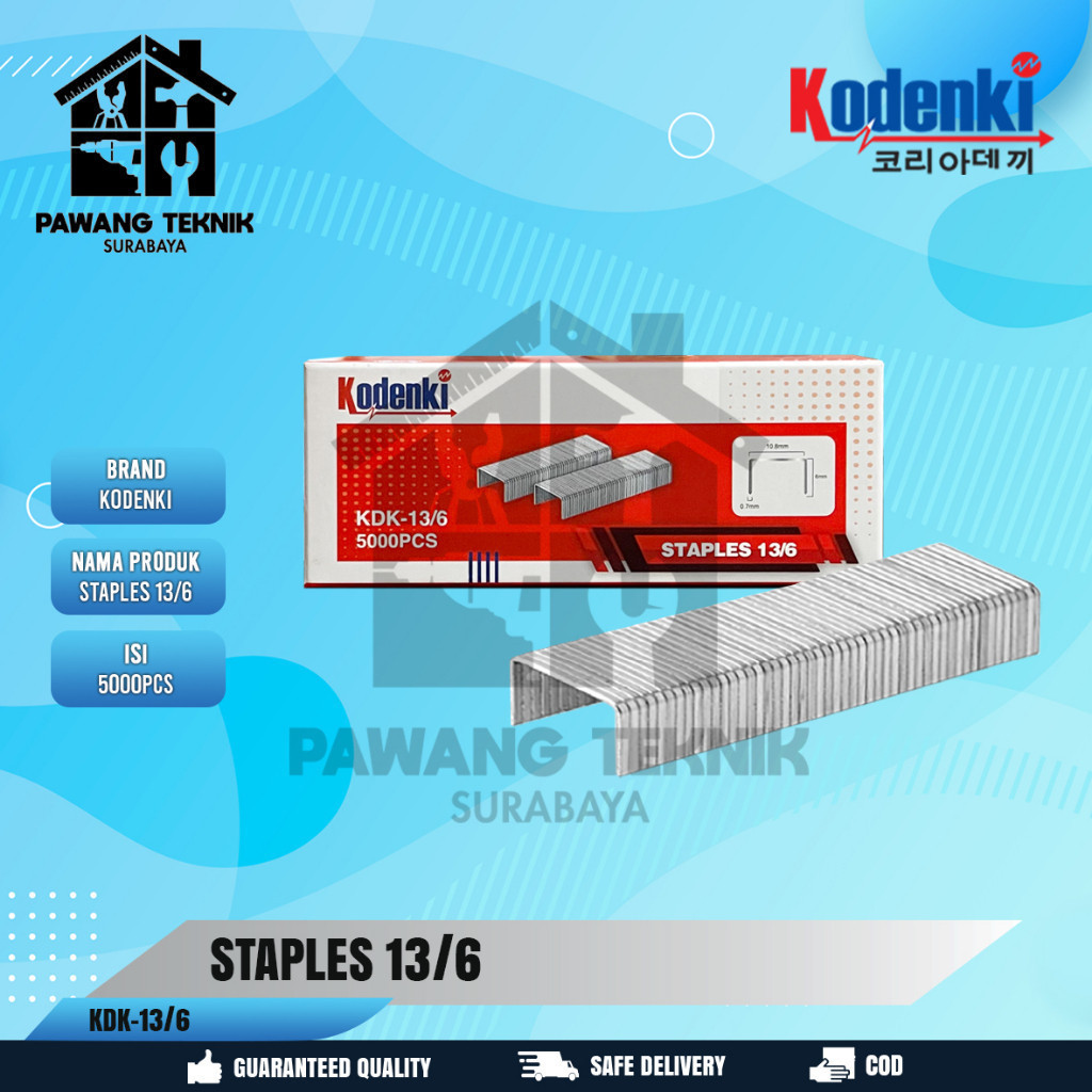 

Kodenki Isi Staples 13/6 R23 Isi Refill Hekter Stapler Gun Tacker 6MM - Anak Hekter Stepler Gun Tangan Tembak Manual 13 6MM 5000pcs - Isi Staples Gun Stepler Steples Stapler Tembak Hekter 6mm 6 mm R23 Isi Refill Gun Rapide Rapid