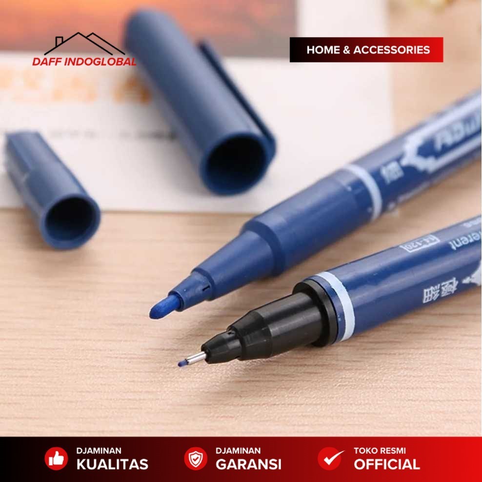 

Original ZEBILI Pena Spidol Permanen Dual Head Marker Waterproof 0.5 1mm 10PCS - MO-120-MC