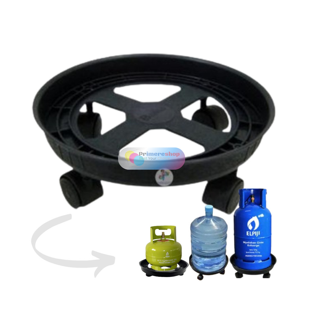 Tatakan Tabung Gas dan Galon / Tempat Gas Elpiji 3kg 12kg Dengan Roda