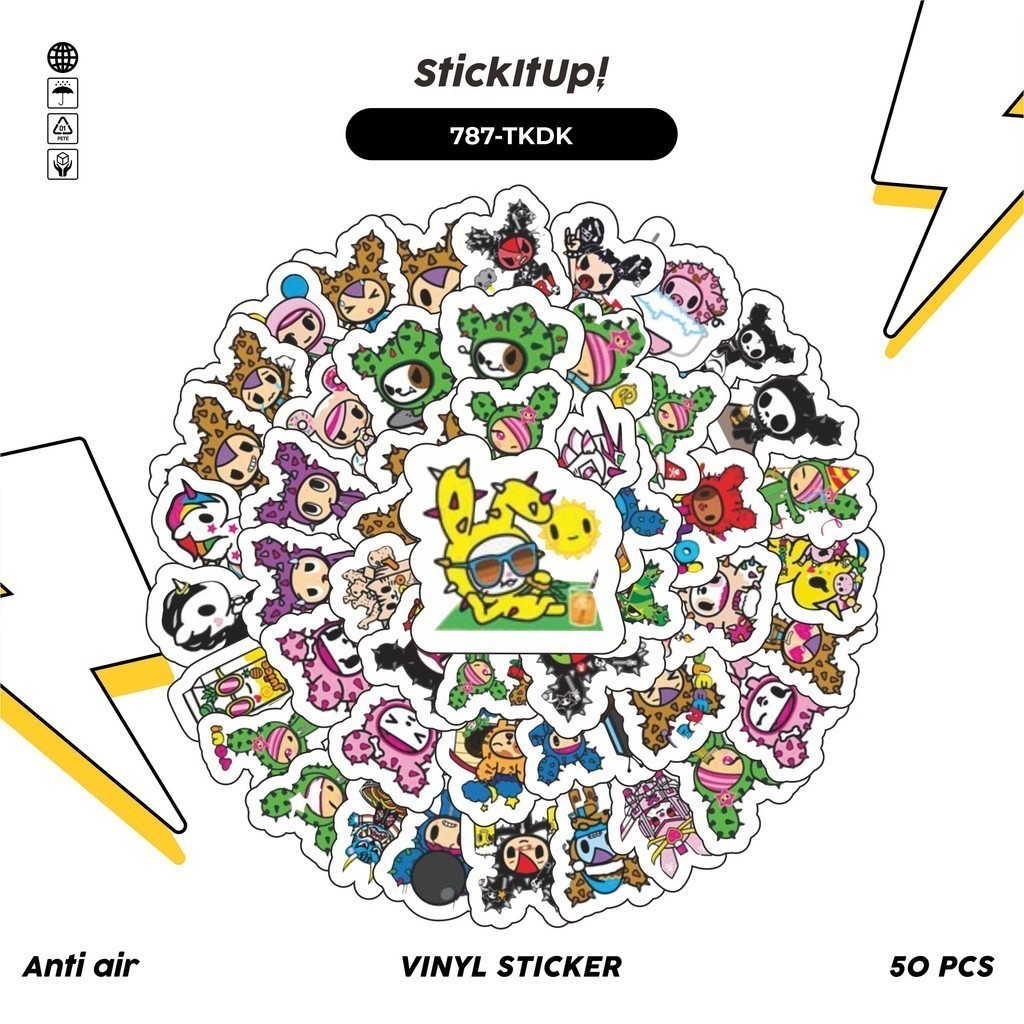 

COD✨ 100 Pcs Stiker Tokidoki Lucu Anti Air Untuk Dekorasi Notebook Sepeda Skateboard Handphone DIY