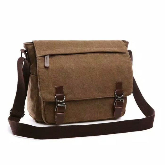 [TERMURAH] Tas selempang canvas tas bahu tas laptop tas kerja tas sekolah 9013