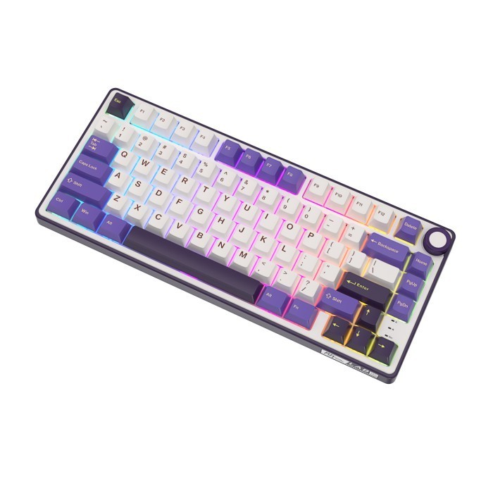 Royal Kludge RK R75 RGB Knob 75% Gasket Mechanical Keyboard  - Blackberry, K Silver Pro ly
