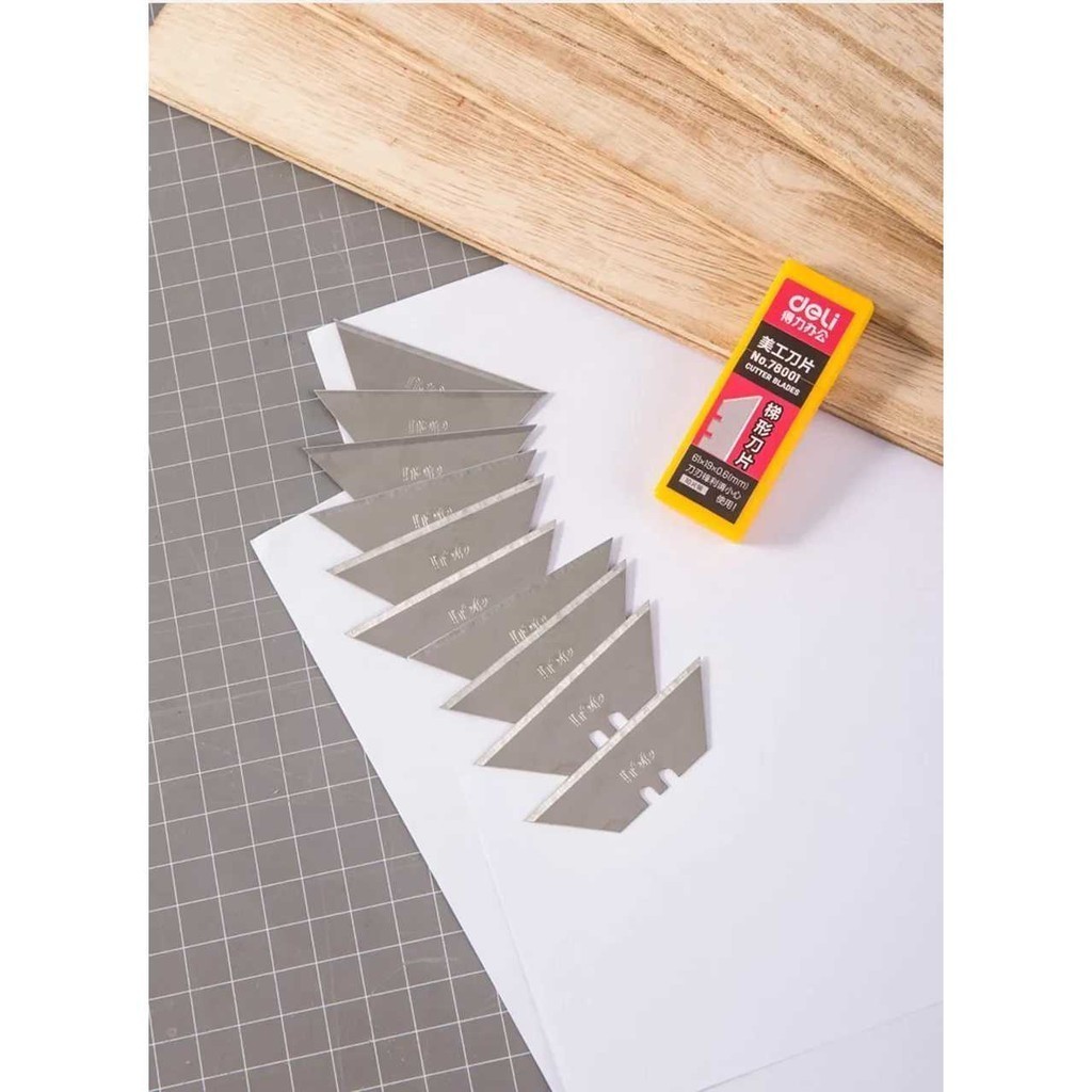 

DELI Mata Pisau Cutter Knife Blade Alloy Steel SK5 19mm 10 PCS Murah Tajam Berkualitas Import -78001