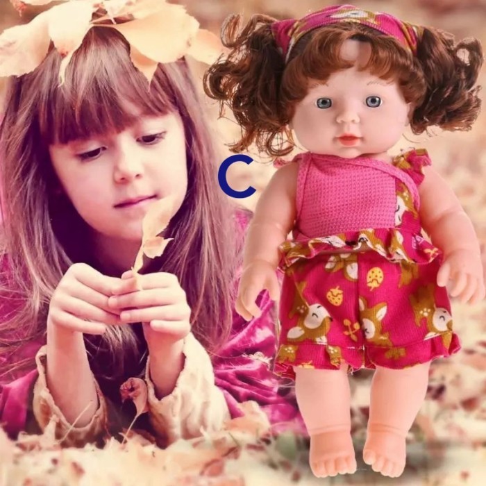 Lalalo_ Boneka silikon vinyl 30cm kado ultah anak kualitas import baby doll - Merah