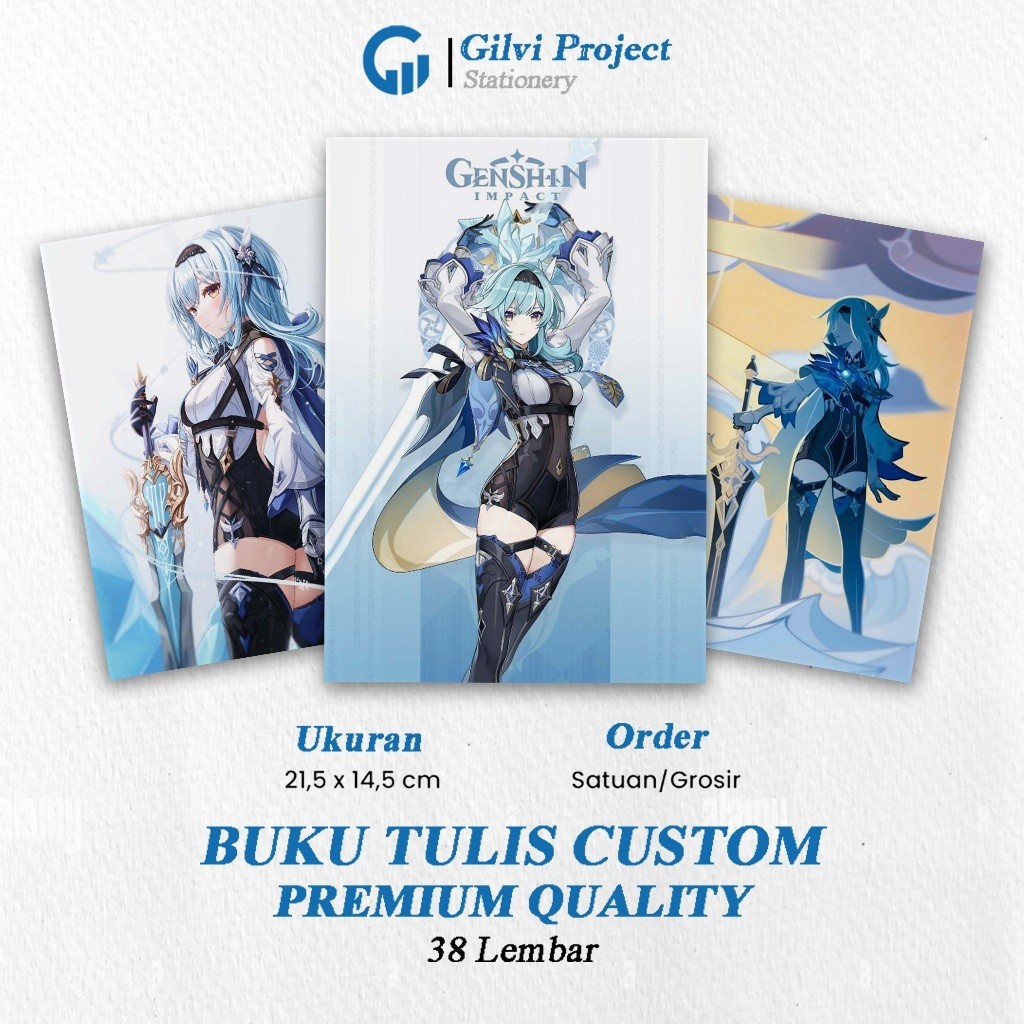 

Buku Tulis Eula Genshin Impact / Buku Tulis Sekolah / Buku Tulis Catatan Notes Agenda Planner Jurnal Notebook Anime