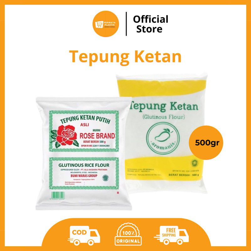 

Tepung Beras Pulut Ketan Rose Brand Aromanis Putih 500 gr