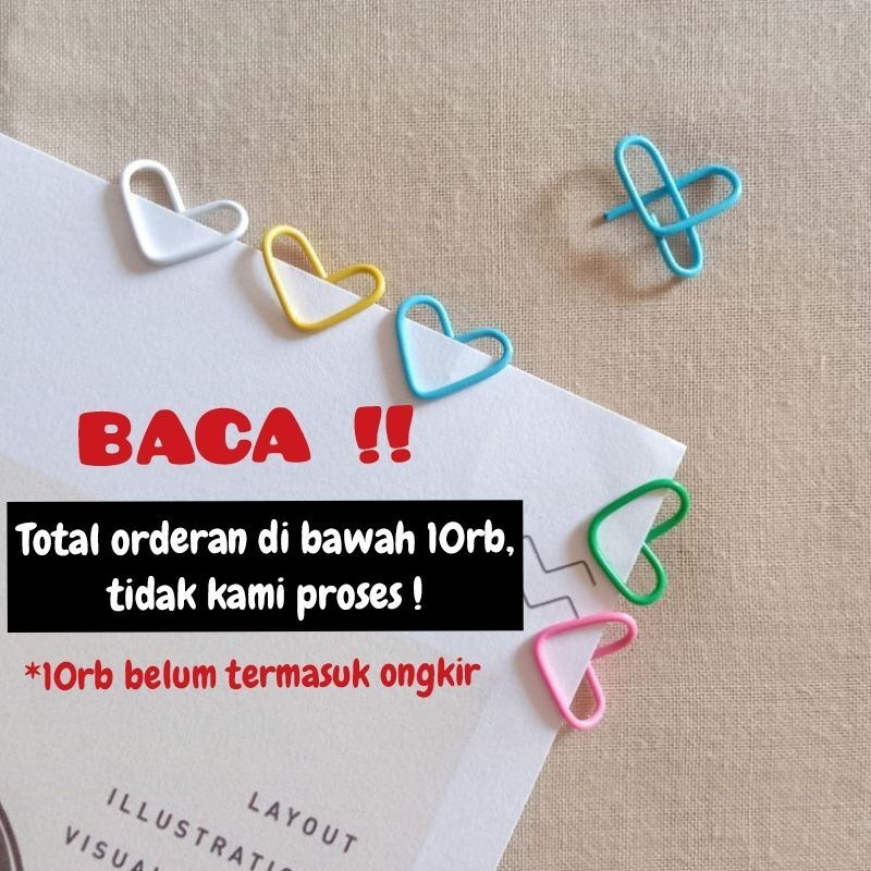 

[ , ] 6pcs Clip Paper Love/ Klip Kertas Untuk Masker atau Kertas Bentuk Love