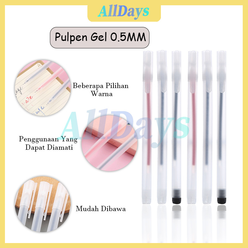 

Pulpel Gel 0.5mm / Pena Pulpen Bolpoin Tinta Gel / Pena Tinta Gel Cair Transparan