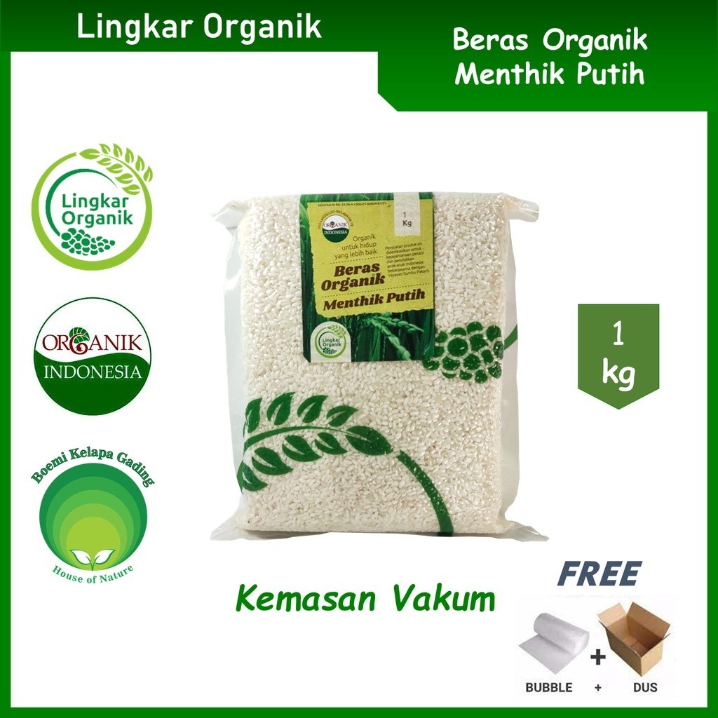 

Lingkar Organik Beras Menthik Putih Organik 1 kg Kemasan Vakum