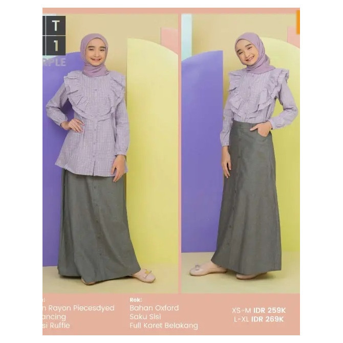 Nibras Rok Atasan Cantik NT 081 Purple