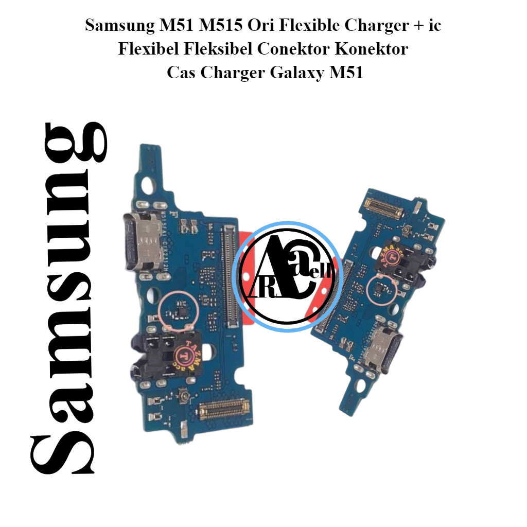 Samsung M51 / M515 Ori Flexible Charger + ic Flexibel Fleksibel Conektor Konektor Cas Charger Galaxy
